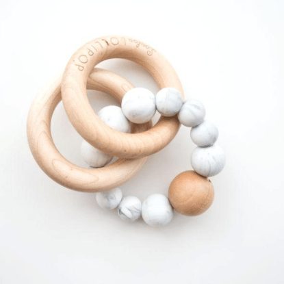 Bubble Silicone and Wood Teether