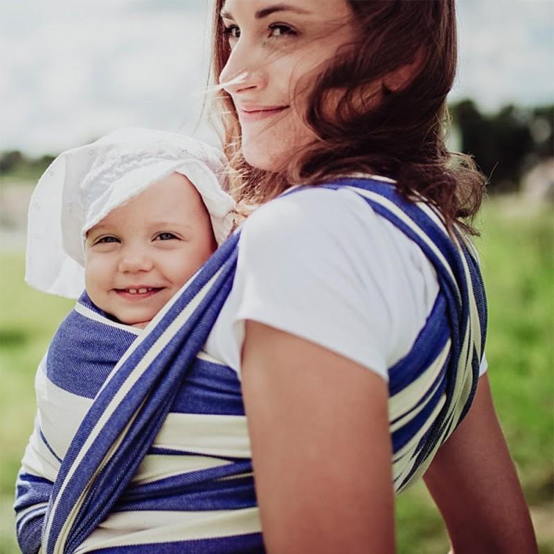 Didymos Standard Blue Stripe Woven Wrap at Purple Elm Baby