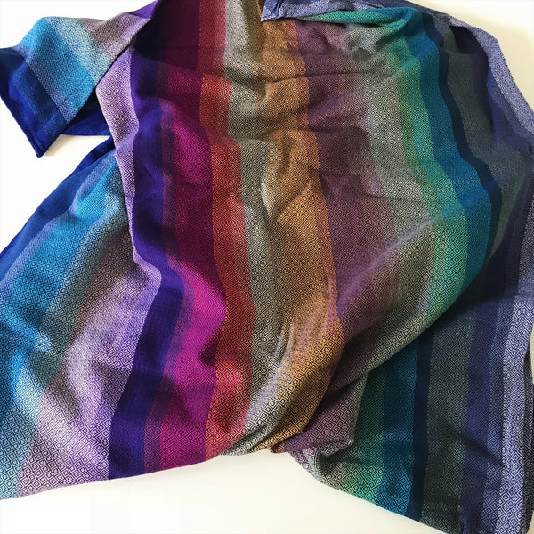 Girasol Elements Diamond Weave Rainbow Woven Wrap – Purple Elm Baby