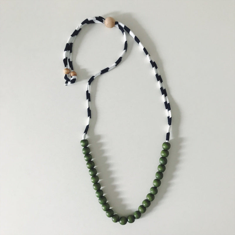 Green Stripe Teething Necklace