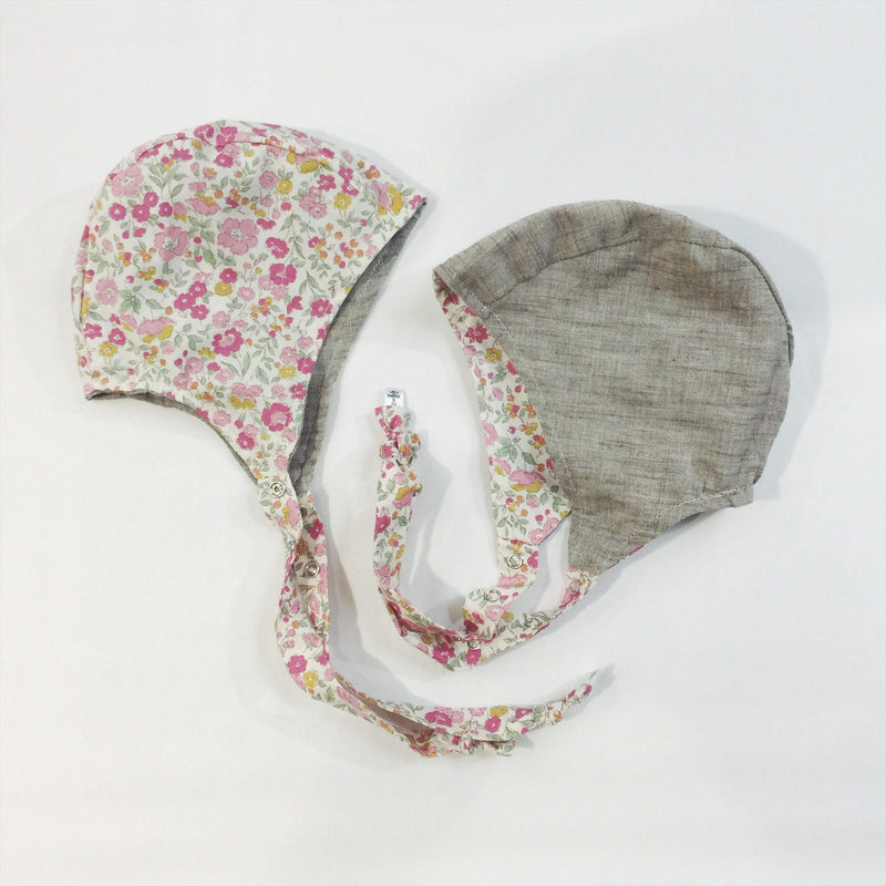 Brimless Bonnet Pink Floral